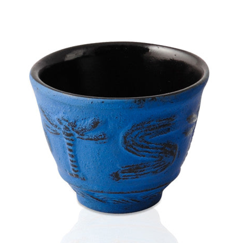 Dragonfly Blue Cast Iron Cup