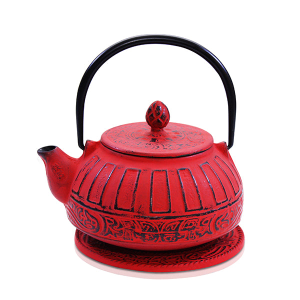 Reflection Red Cast Iron Teapot