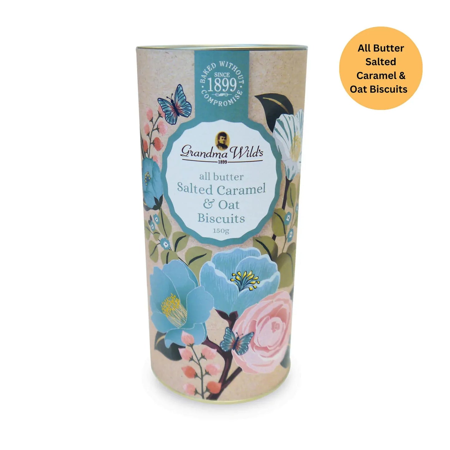 Grandma Wild's Floral Botanical Tube All Butter Salted Caramel & Oat 150g