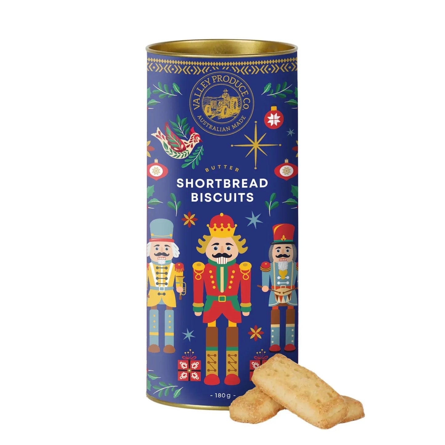 VPC Christmas Shortbread Tube - Nutcracker Blue 180g