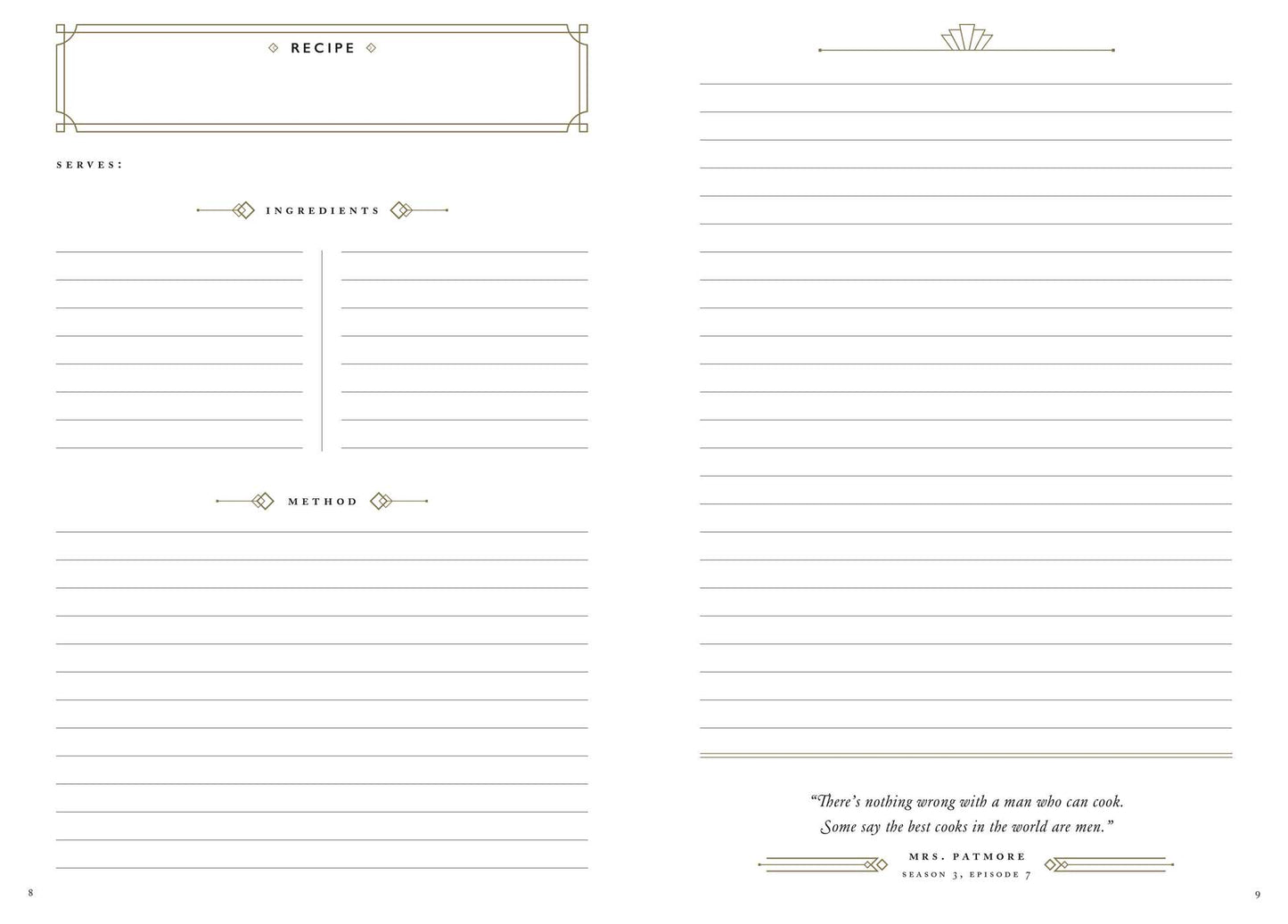 
                  
                    Official Downton Abbey Mrs. Patmore's Recipe Journal
                  
                