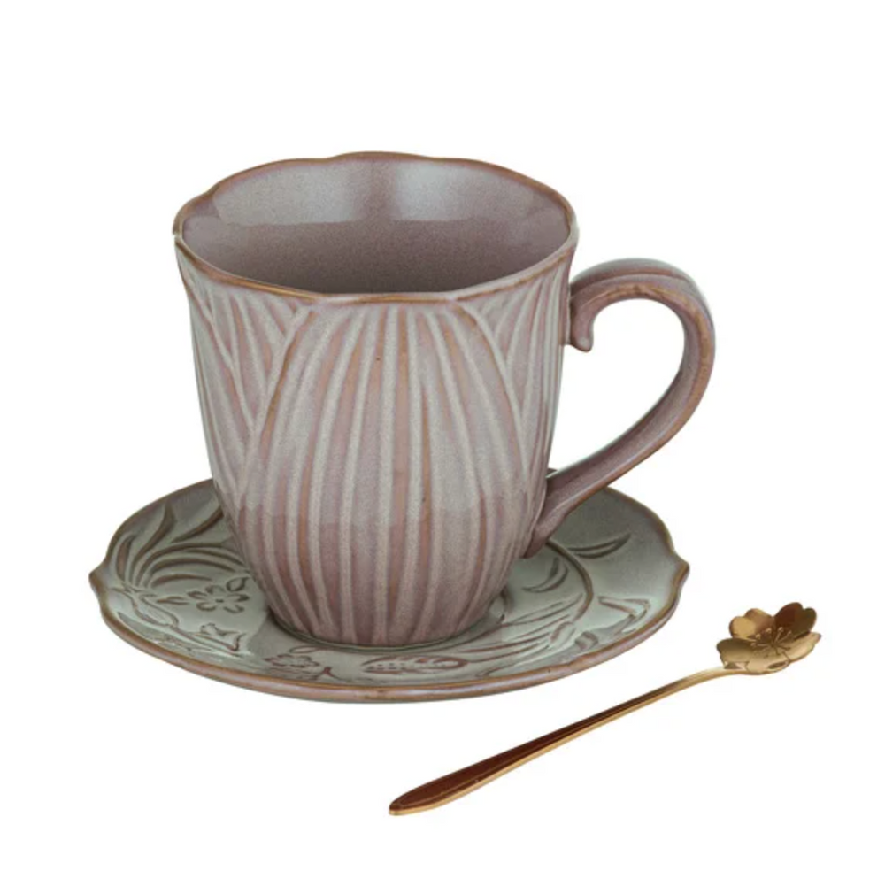 Ashdene Petals Mug, Saucer + Spoon Set