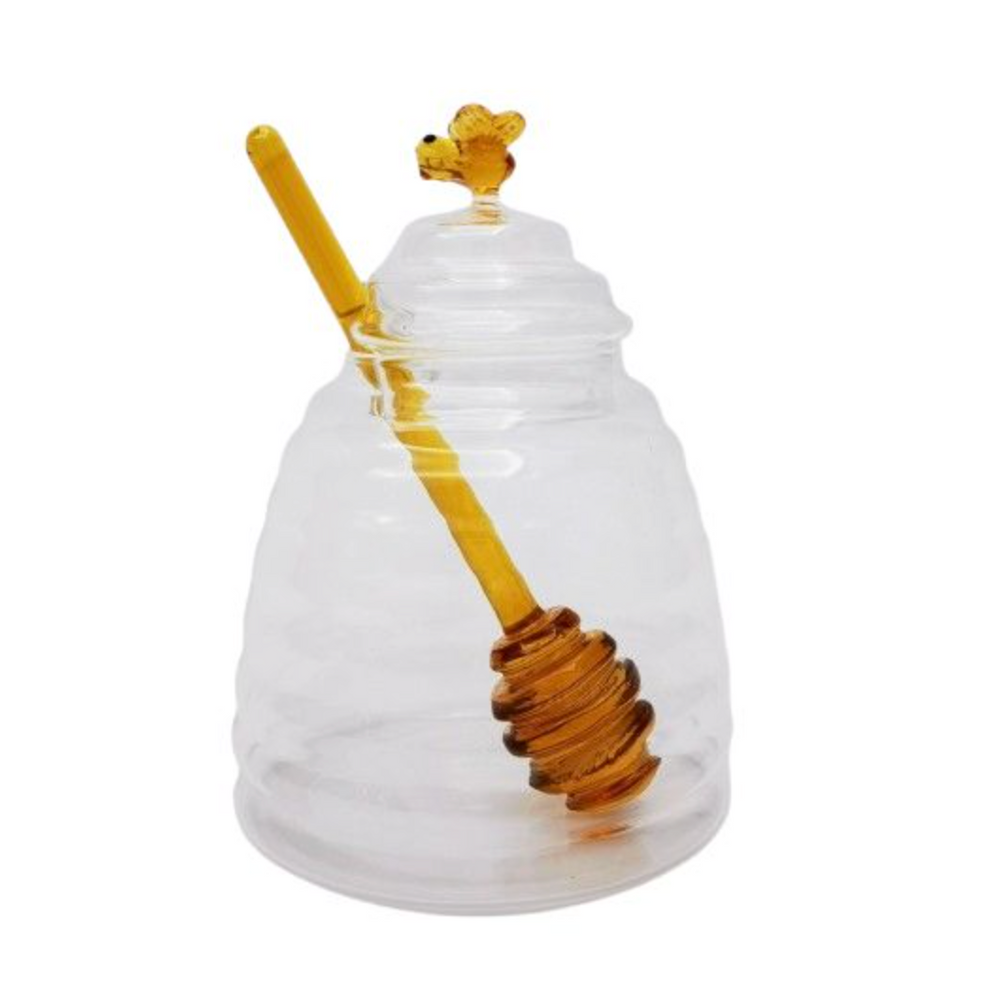 Urban Products Bee Glass Honey Pot