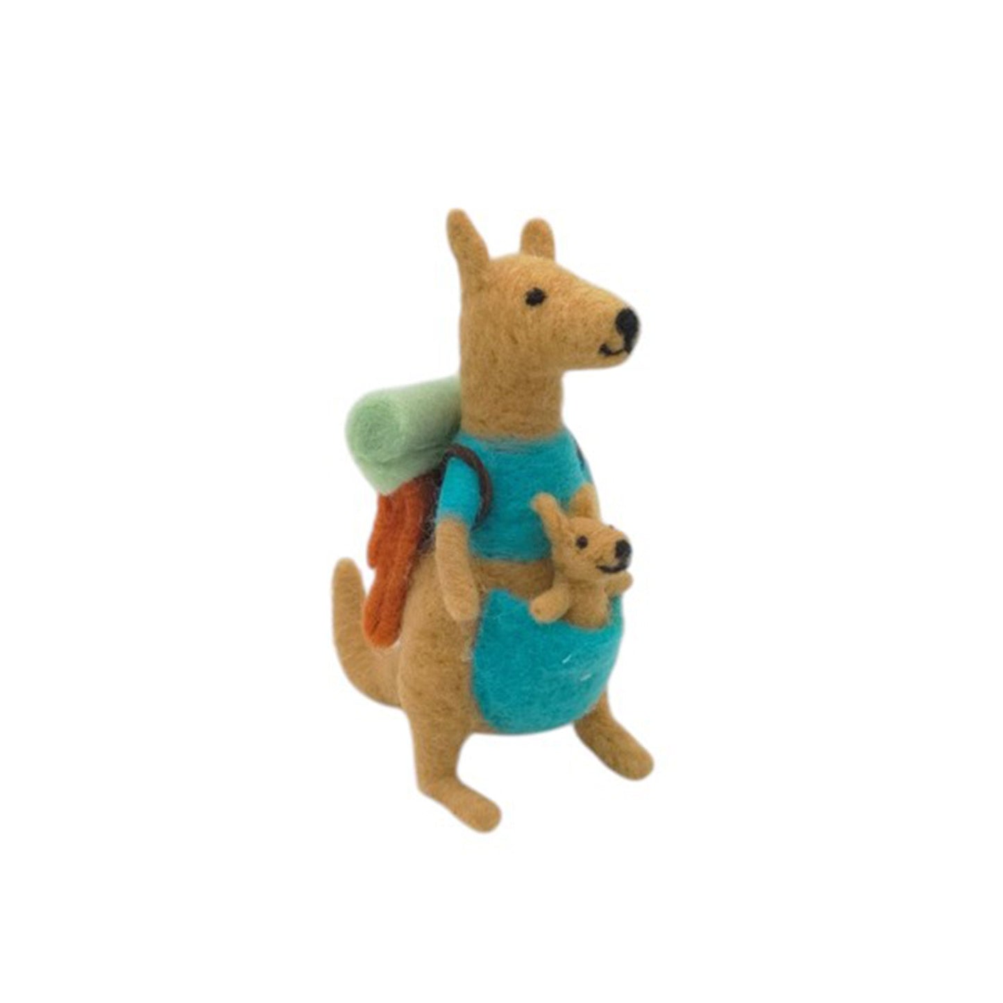 La La Land Felt Ornament Kangaroo With Baby, detail view