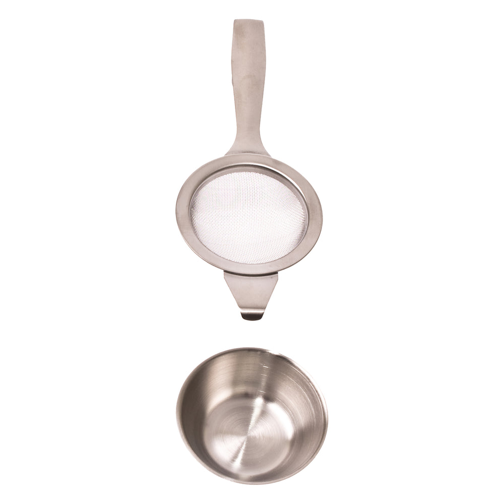
                  
                    Long Handle Tea Strainer with Drip Bowl - Stainless Steel
                  
                