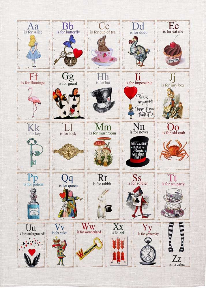 Alice Tea Towel - Alphabet
