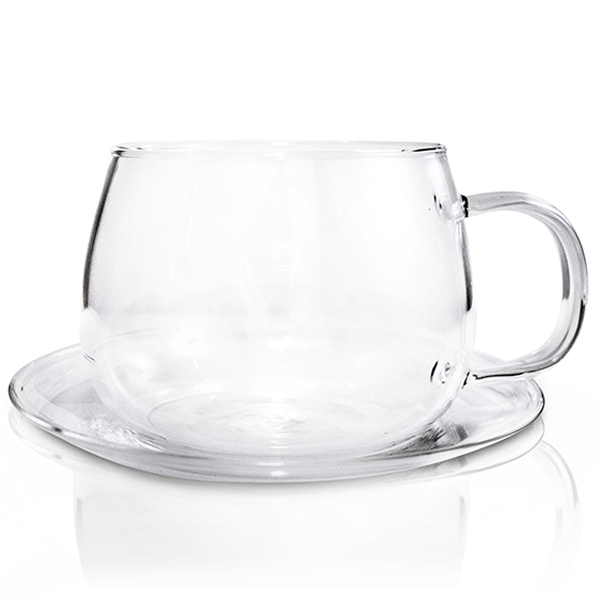 Glass Cup and Saucer 350ml