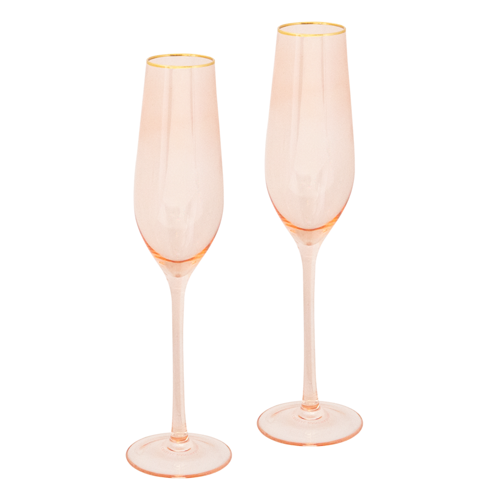 Cristina Re Champagne Flute Rose Crystal - Set of 2