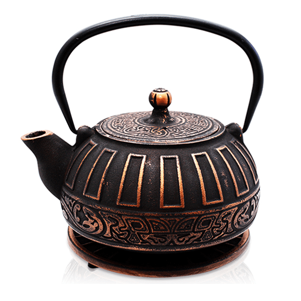 Reflection Black & Gold Cast Iron Teapot