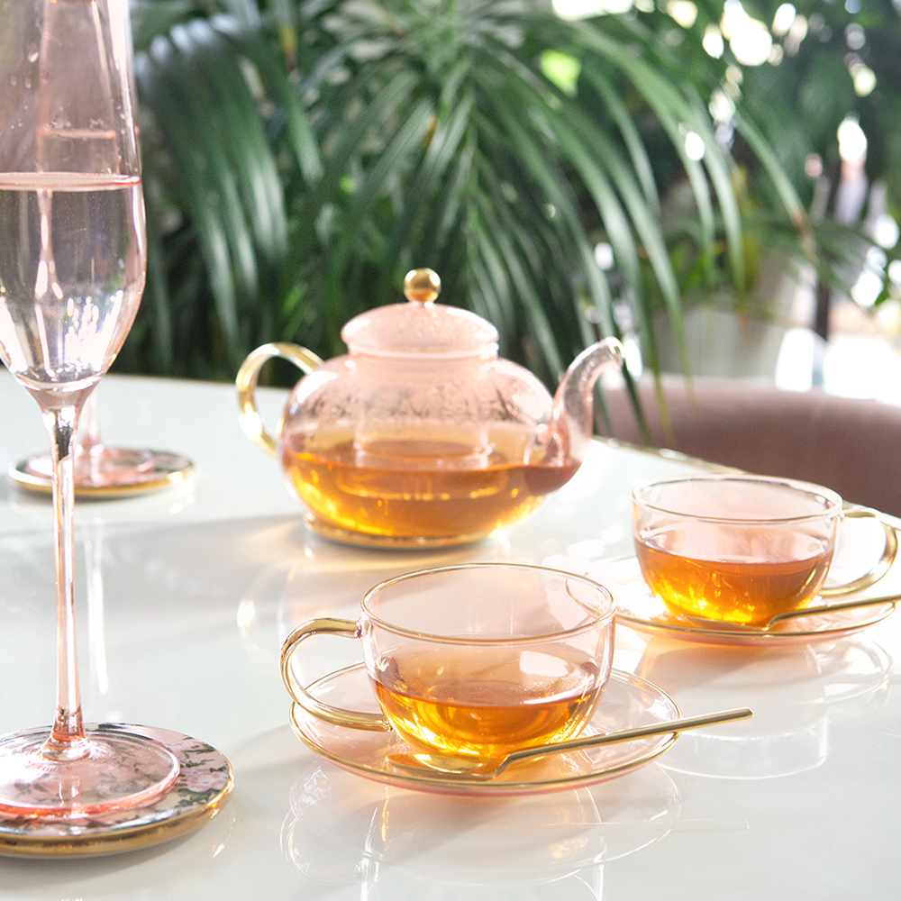 
                  
                    Cristina Re Rose Glass Teacup and Saucer Set of 2
                  
                