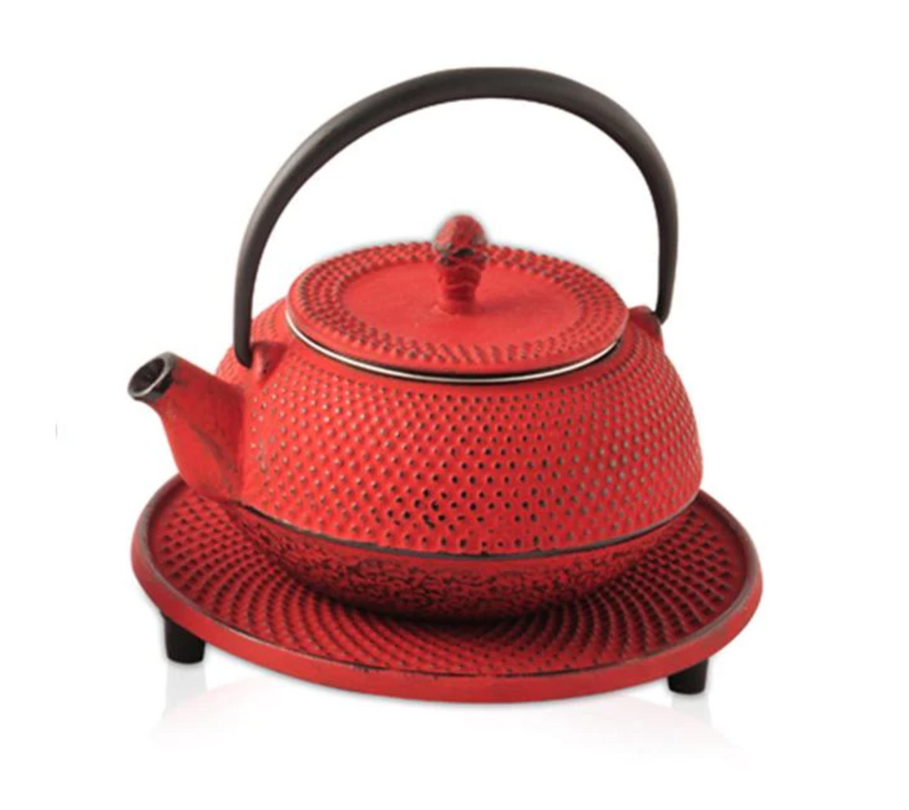 Moto Red Cast Iron Teapot