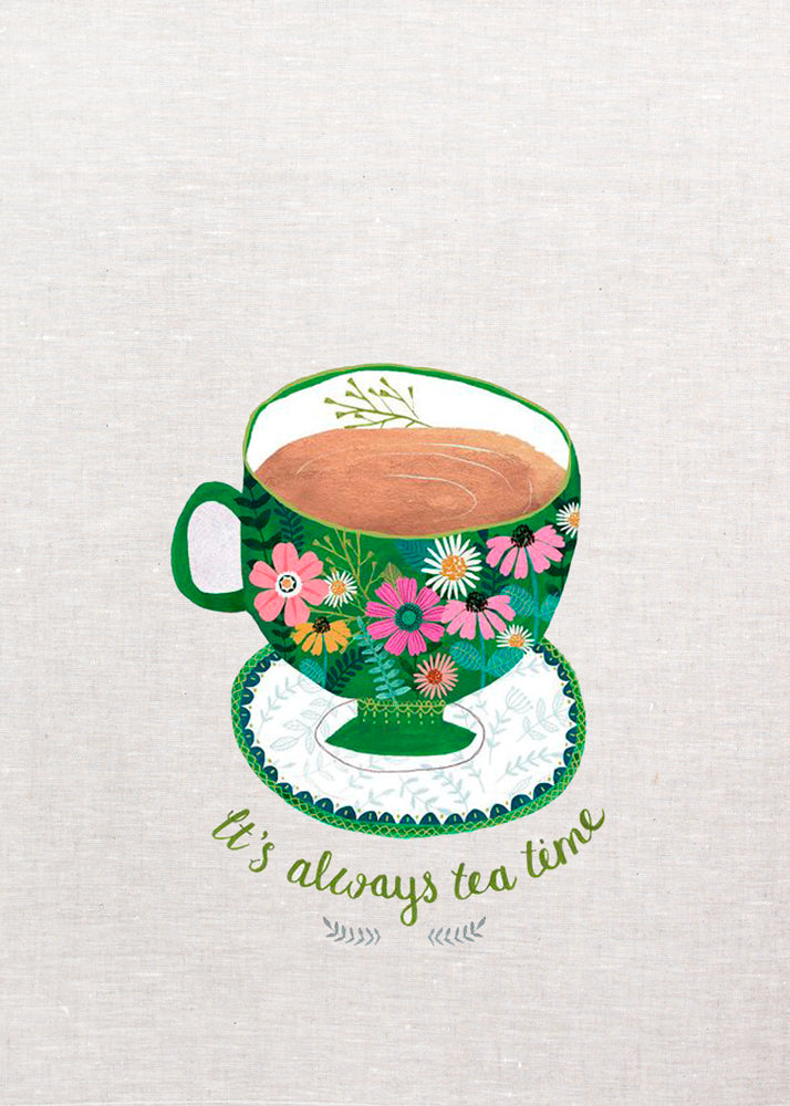 It's Always Tea Time Tea Towel – The Berry Tea Shop